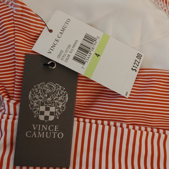 NWT Vince Camuto V-Neck Wrap Tie One Piece Swimsuit - Sailor Stripe V27585 - Picture 10 of 11
